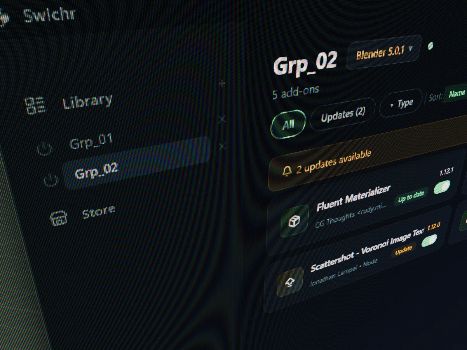 Add-on groups in Swichr